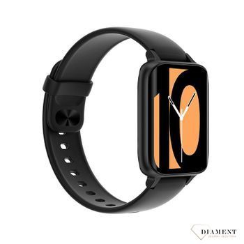 Smartwatch damski Garett BeFit Sport RT czarny cechuje się modnym, nowoczesnym designem. Połączenie prostokątnej, metalowej koperty w kolorze czarnym z gumowym paskiem. (3).jpg
